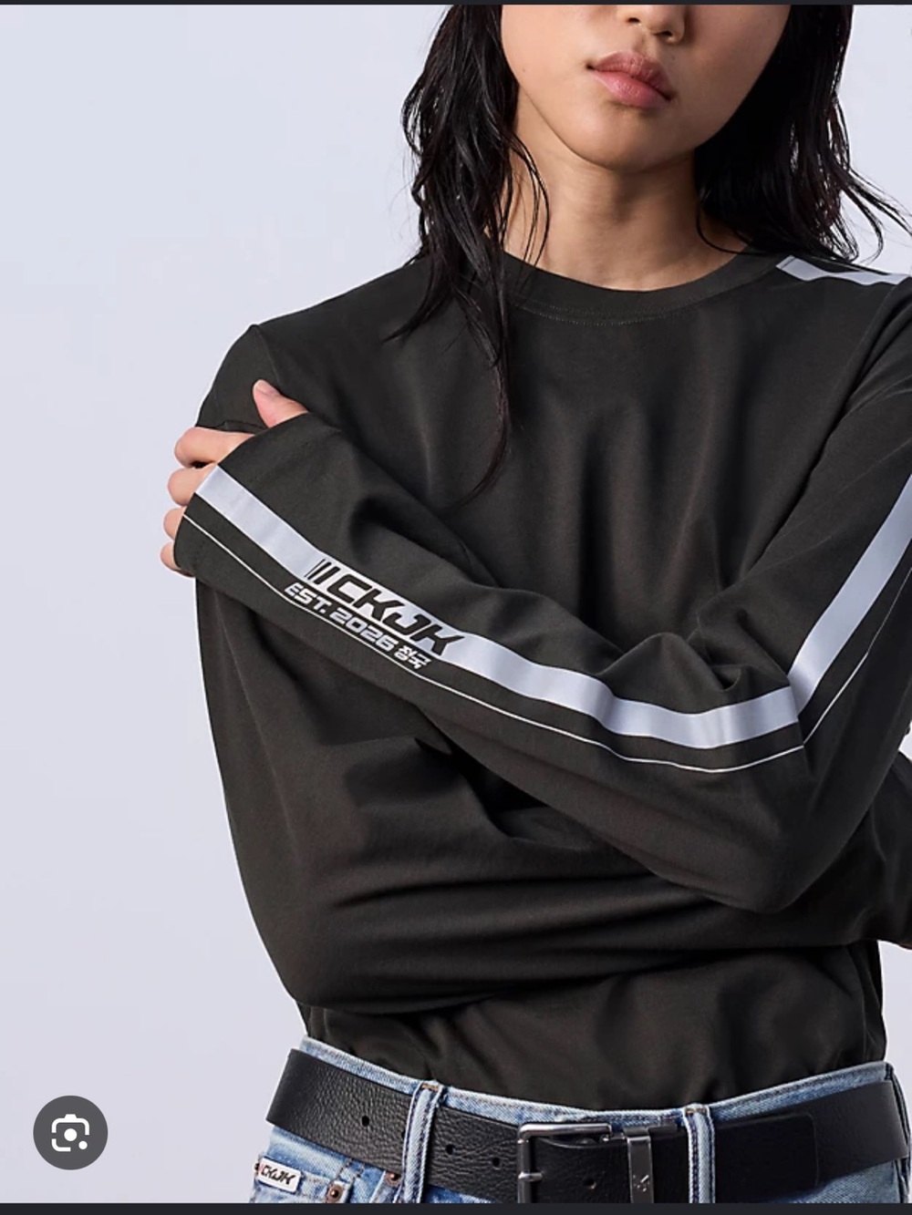 Jungkook Calvin Klein Black Racer Long Sleeve Tee